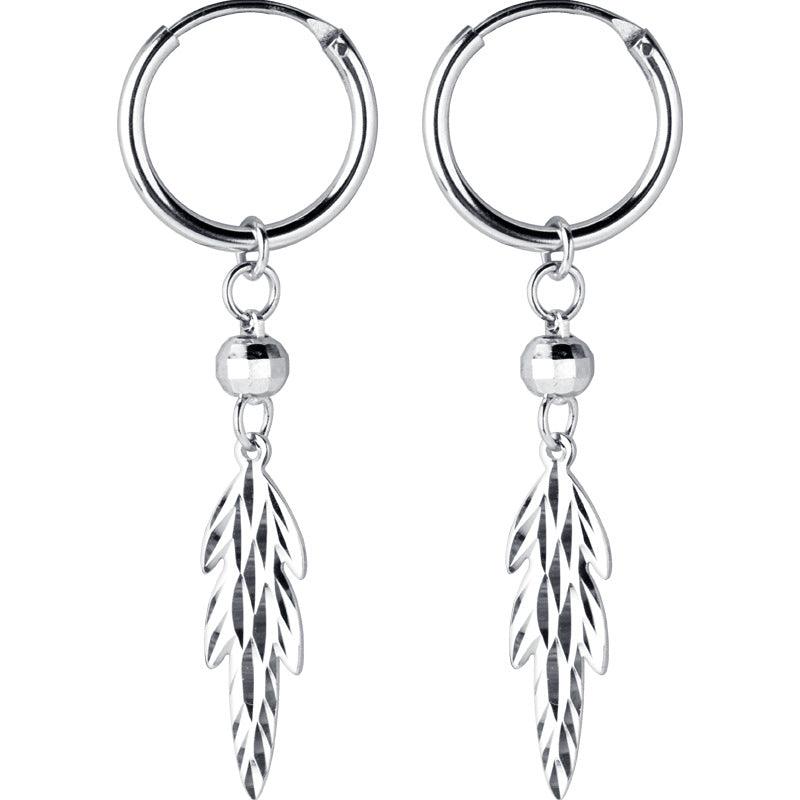 Federblatt Ohrringe S925 Silber