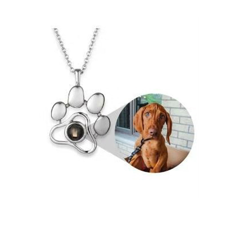 Niedlichen Tier Hund Pfote, Personalisierte Projektion Halskette