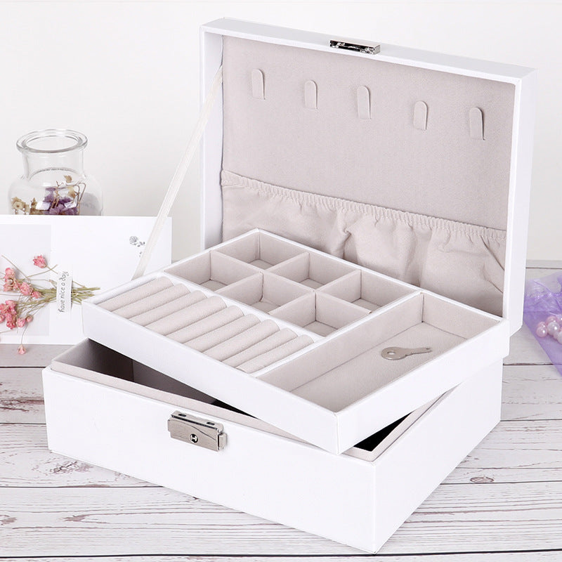 PU Leather Double-layer Jewelry Box Jewelry Storage Bag