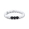 Perlen Armband Weiss/Schwarz für Männer, Herren, Jungs