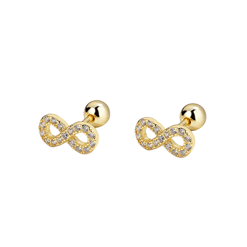Elegante Infinity Ohrstecker mit funkelnden Zirkonia Steinen - BuyPump