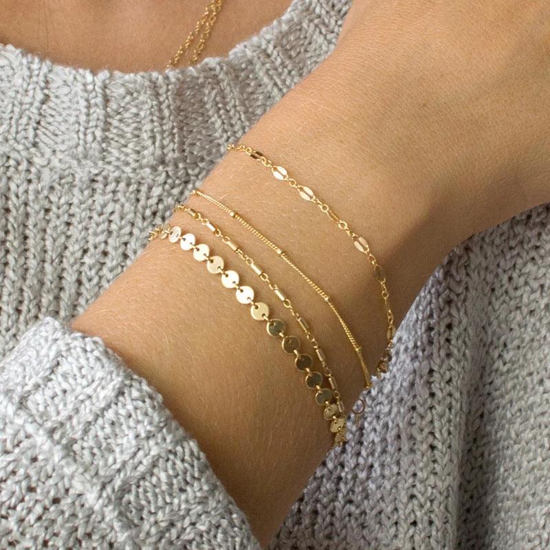 4er Armband Set Zierlich getragen