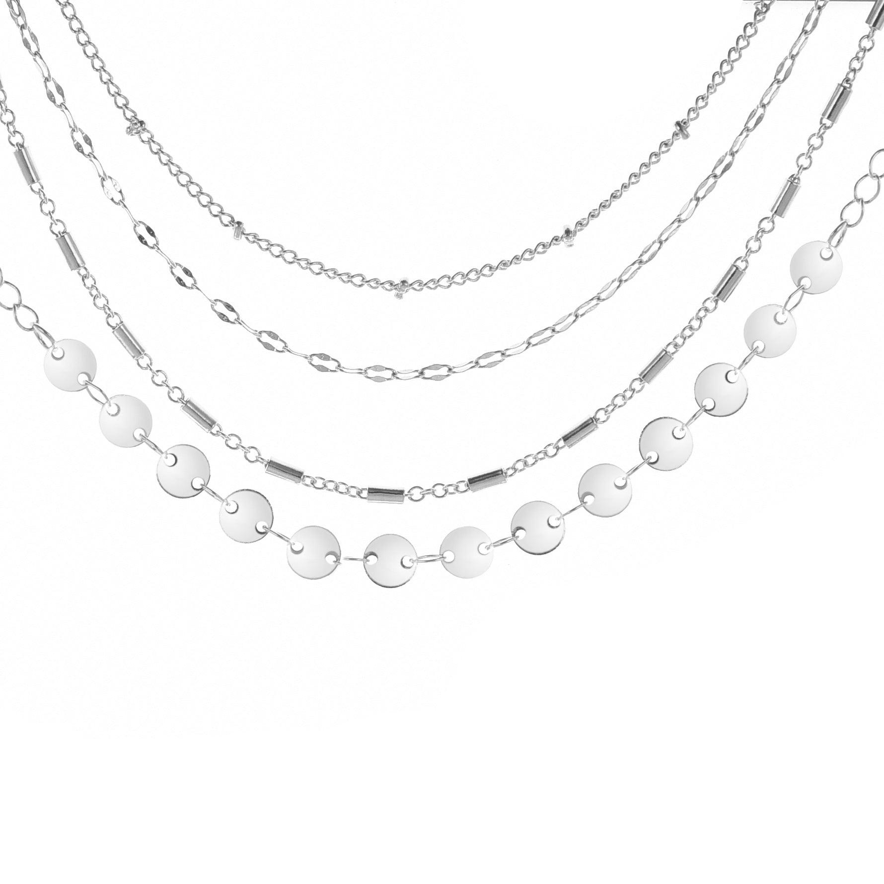 4er Armband Set Zierlich Silber