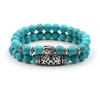 Naturstein Perlen Armbänder Partnerlook Blau/türkies