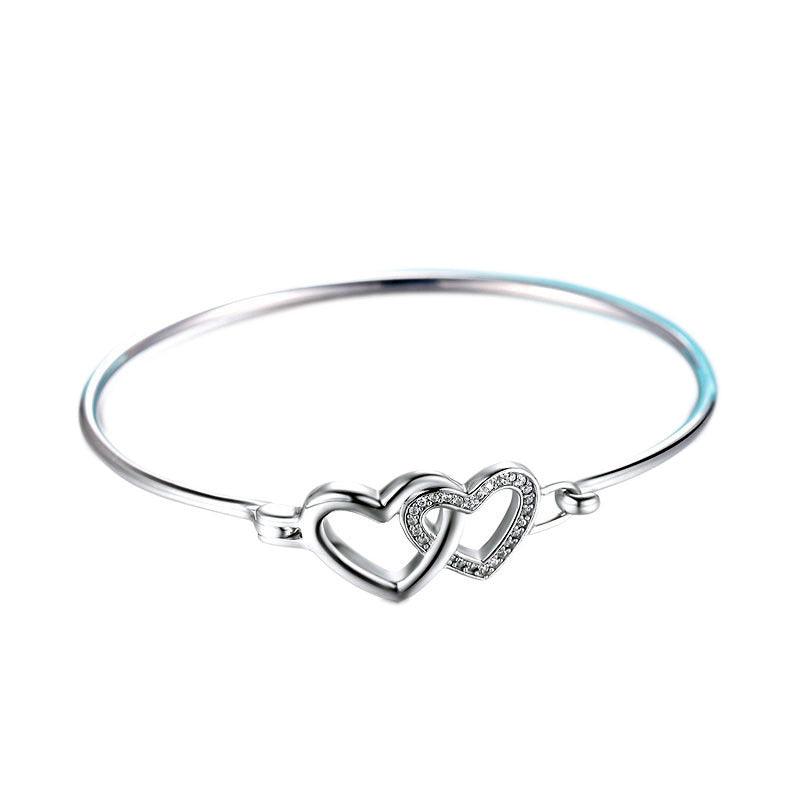 Ovales Herzförmiges Armband Silber S925