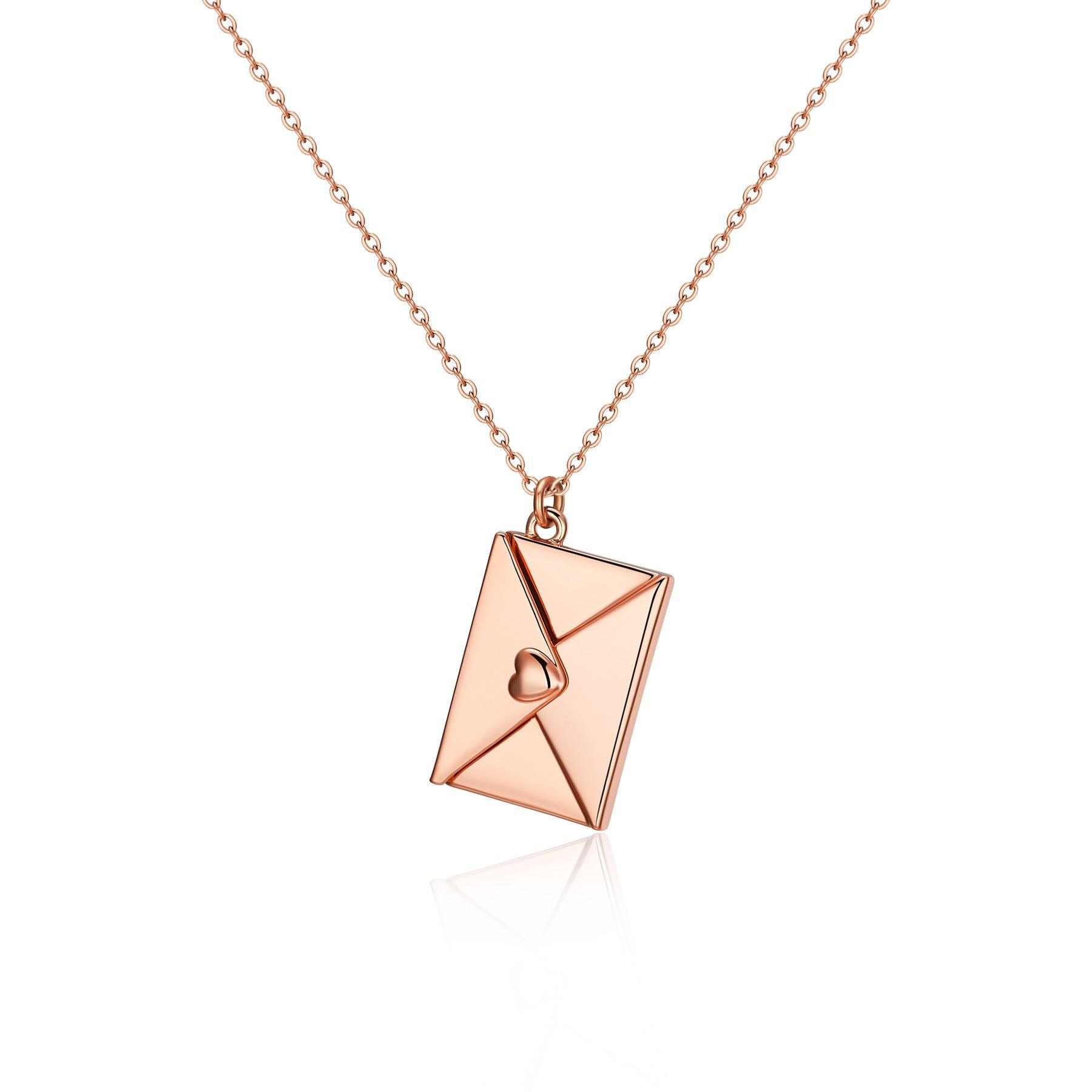 Brief Halskette in Rose Gold mit Love You liebeserklärung