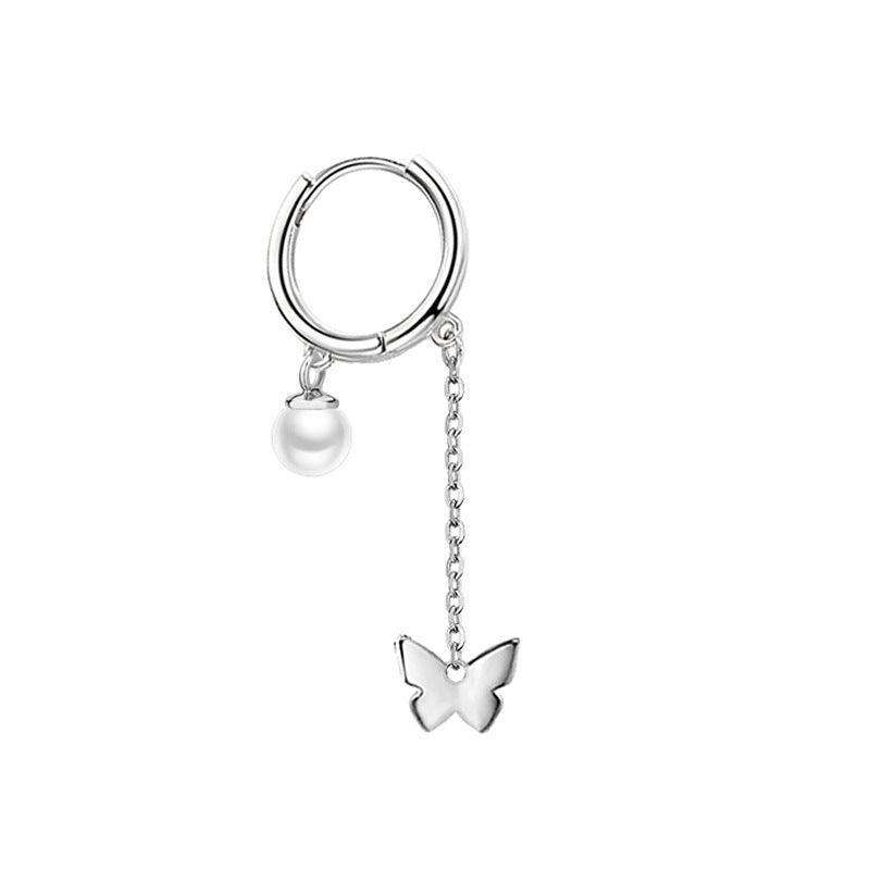Schmetterlings Ohrring Silber mit Perle