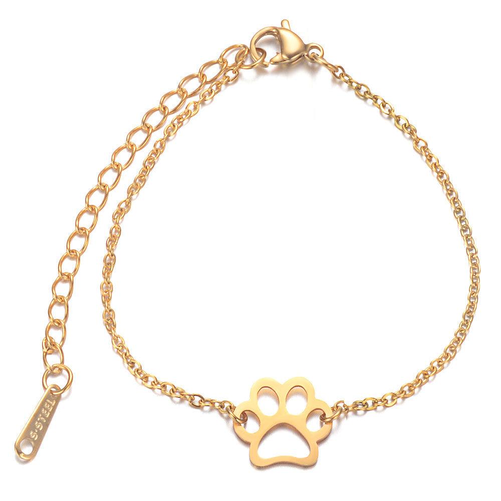 Zierliches Pfoten Armband Gold