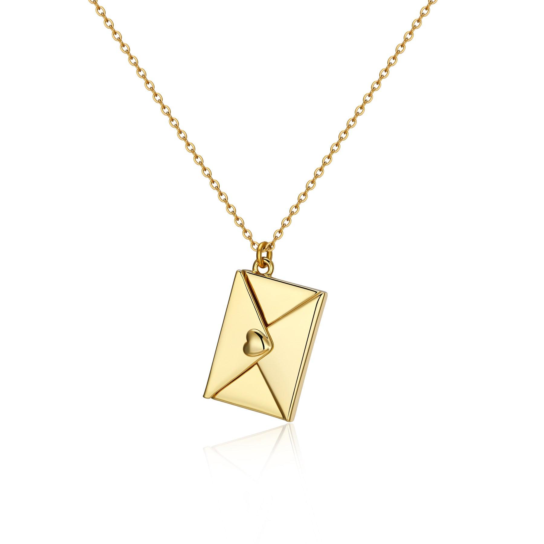 Brief Halskette in Gold mit Love You liebeserklärung